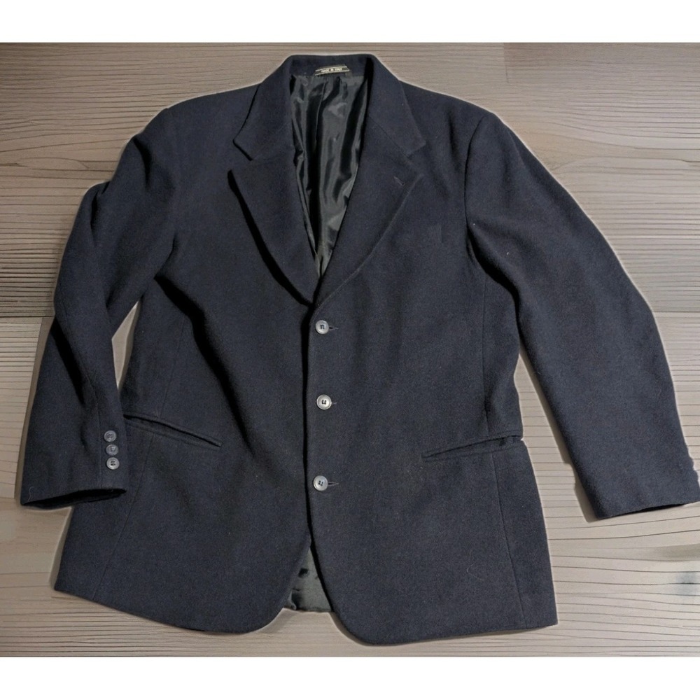 Torriani Wool Cashmere Jacket Mens M Navy Made In Italy Casual Sport Coat